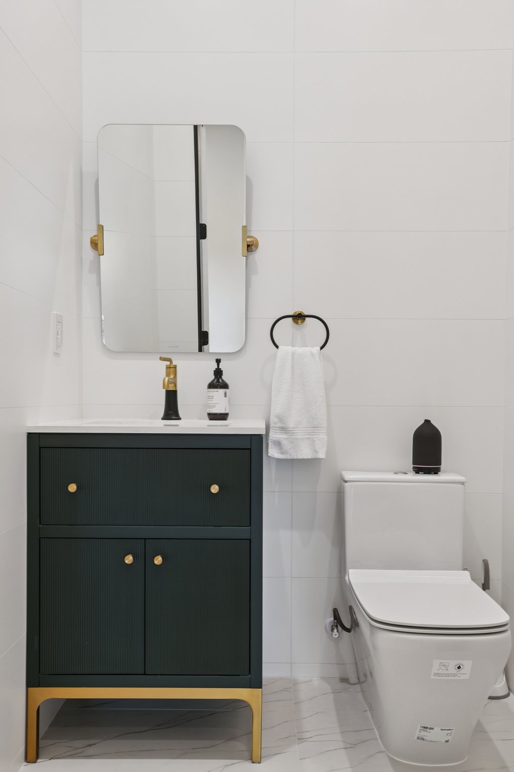 Detail view of the powder room